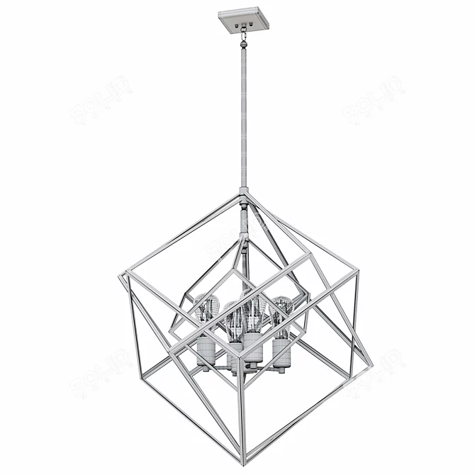 Modern Geometric Chandelier Design 3D model image 3