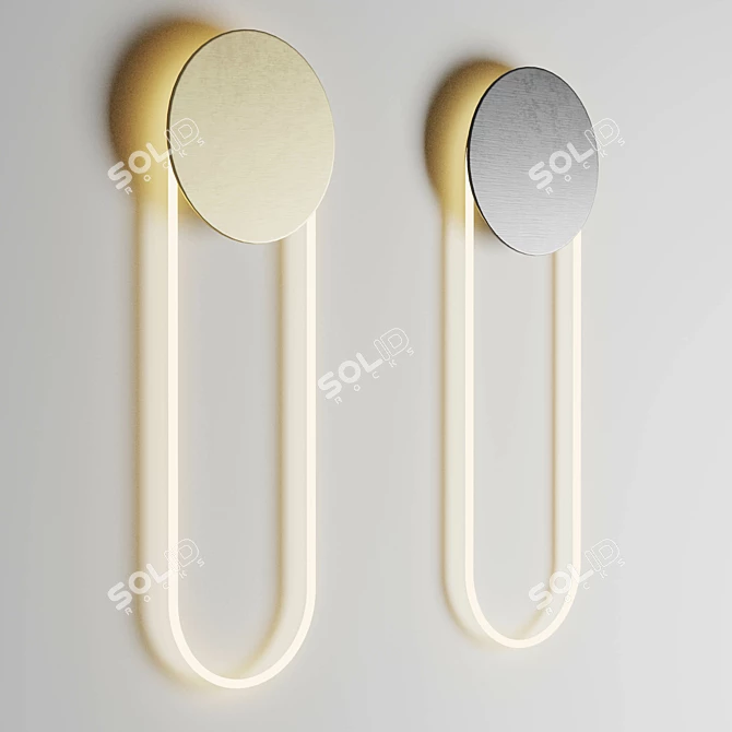 Sleek Wall Light Fixture 3D model image 1