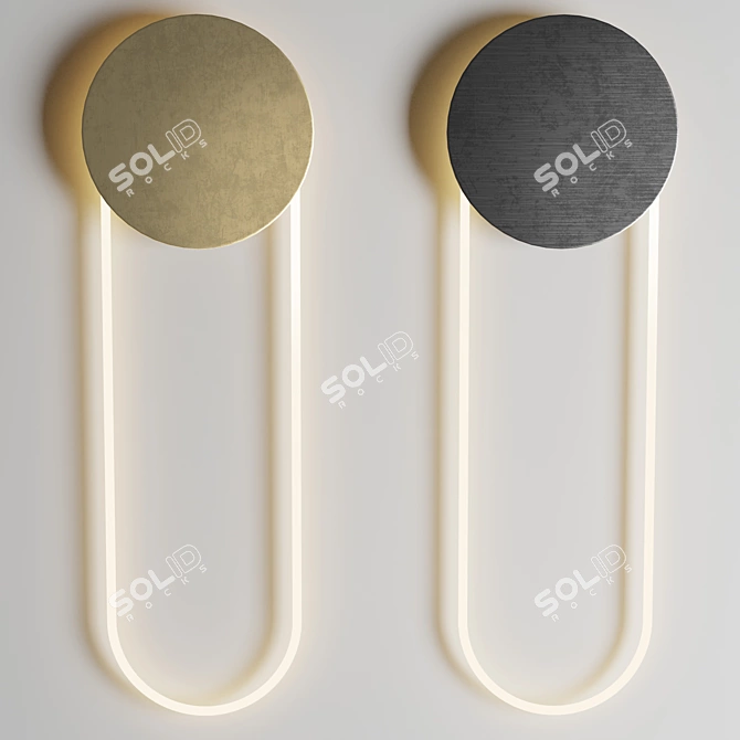 Sleek Wall Light Fixture 3D model image 2