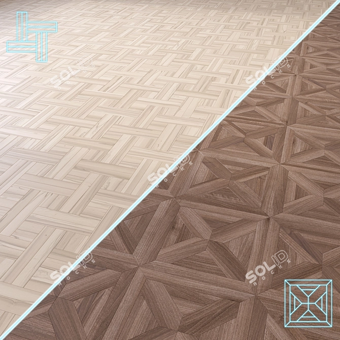 Modular Wood Floor 3D Model 3D model image 1