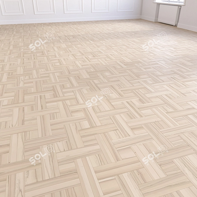 Modular Wood Floor 3D Model 3D model image 4