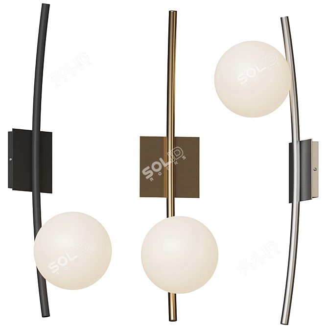 Perch Opal Glass Wall Sconce 3D model image 1