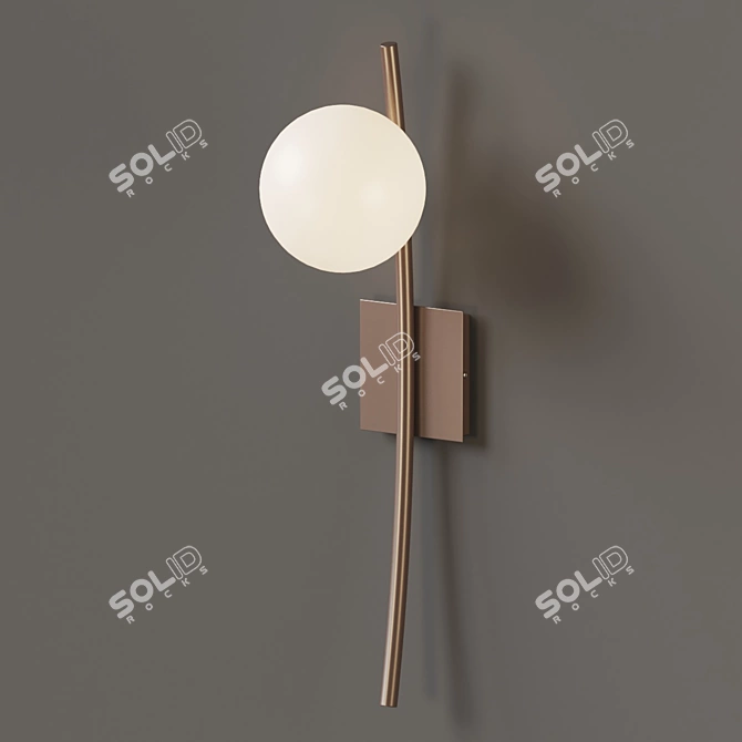 Perch Opal Glass Wall Sconce 3D model image 2