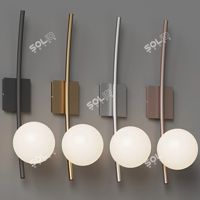 Perch Opal Glass Wall Sconce 3D model image 3