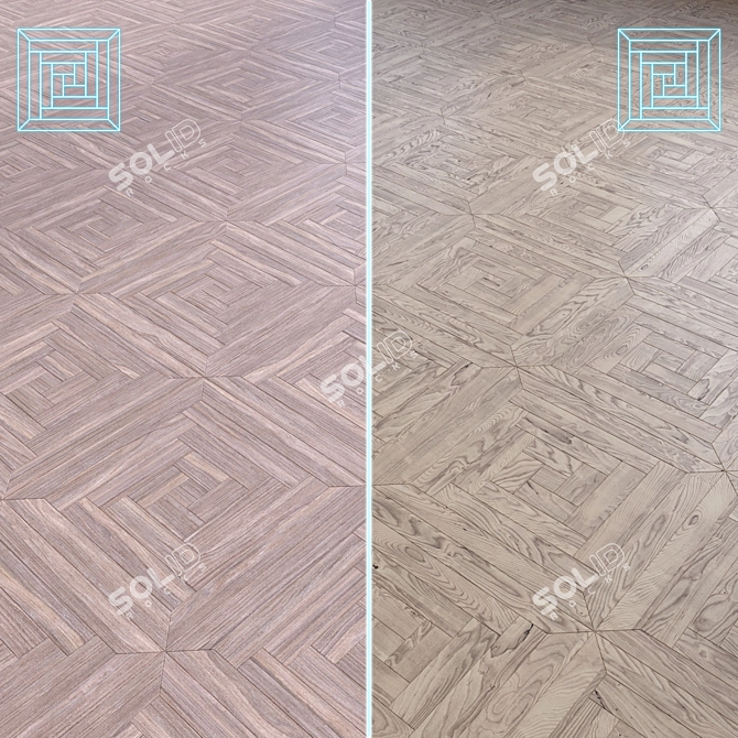 Wooden Floor 3D Model Kit 3D model image 1