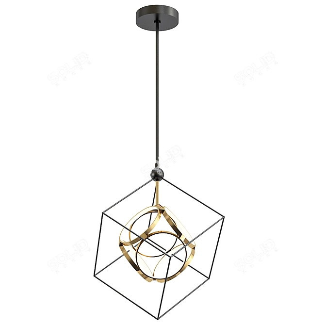 Elegant Monza Chandelier in Silver 3D model image 1