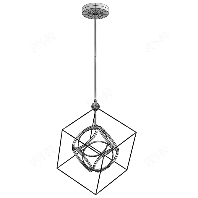 Elegant Monza Chandelier in Silver 3D model image 2