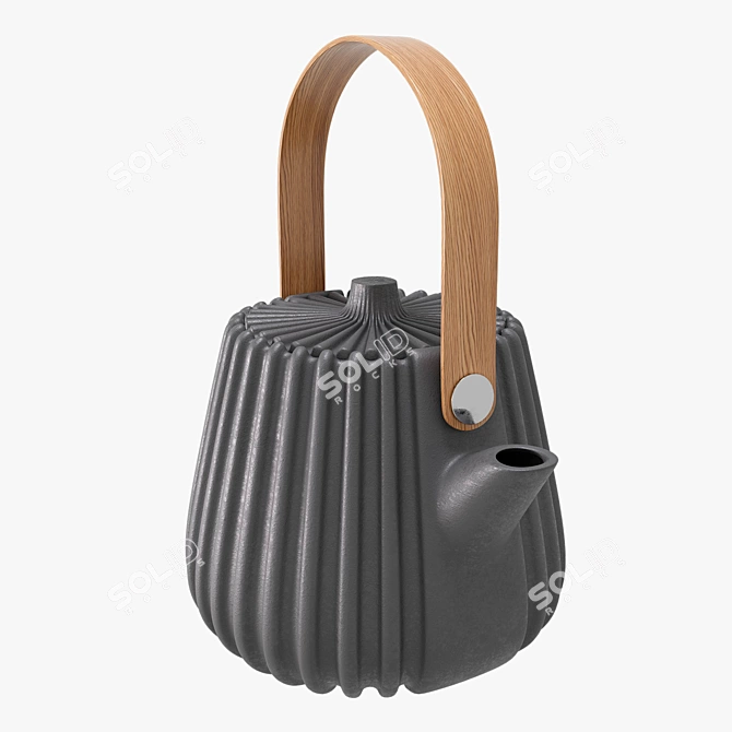 Geometric Tea Set Collection Decor 3D model image 8