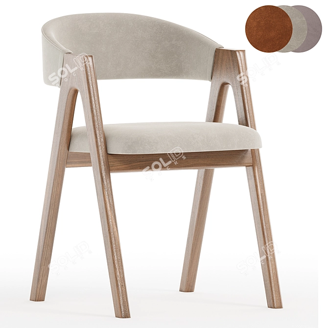 Dublin Dark Gray Chair Collection 3D model image 1