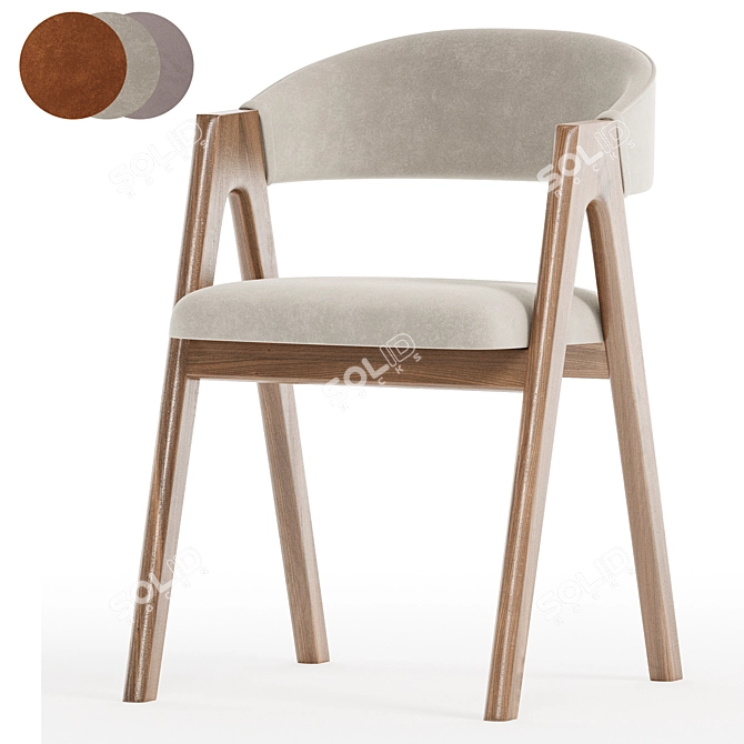 Dublin Dark Gray Chair Collection 3D model image 4