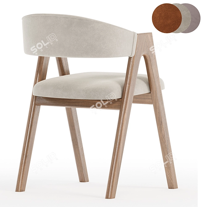 Dublin Dark Gray Chair Collection 3D model image 6