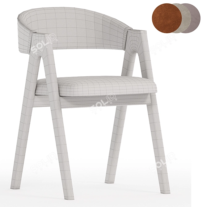 Dublin Dark Gray Chair Collection 3D model image 7