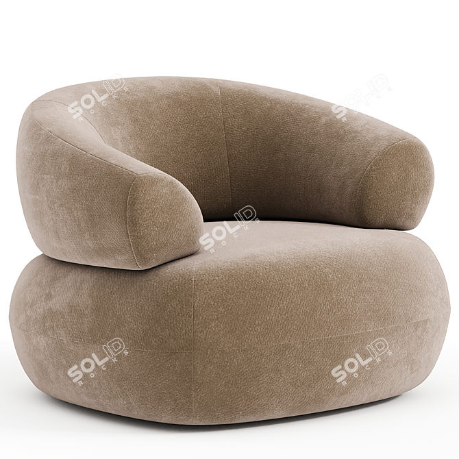 Mountain Puffer Chair: Ultimate Comfort 3D model image 1