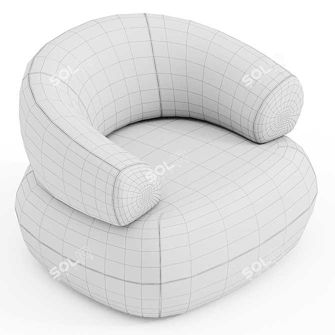 Mountain Puffer Chair: Ultimate Comfort 3D model image 2