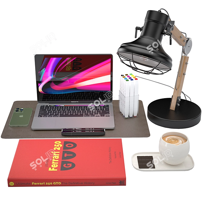 Modern Tech Workspace Set 3D model image 1