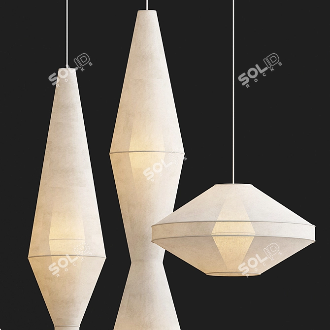 Minimalist Mayu 05 Pendant Light 3D model image 3