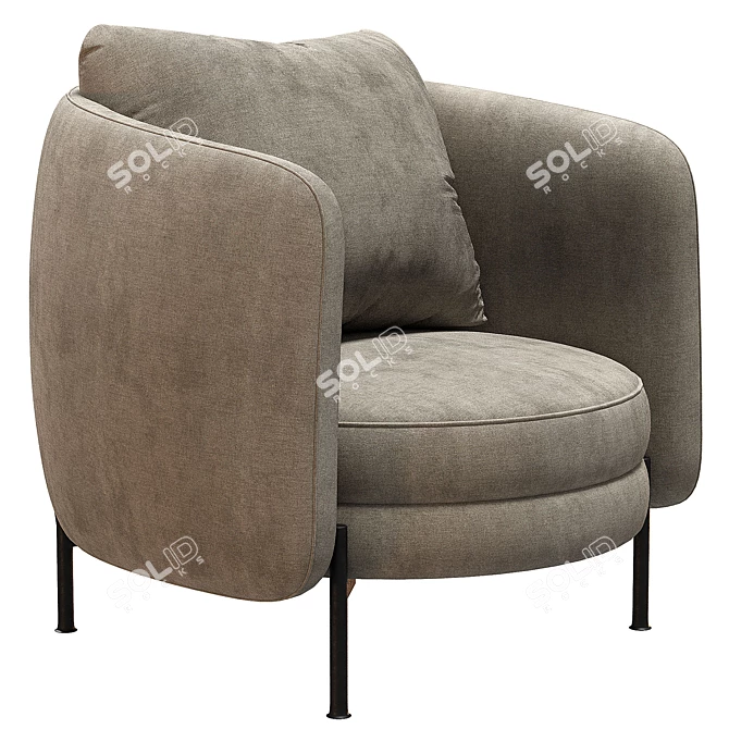 Tweed Fauteuil by E. Gallina 3D model image 1