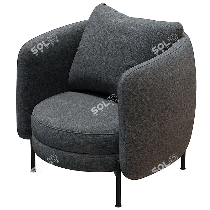 Tweed Fauteuil by E. Gallina 3D model image 4