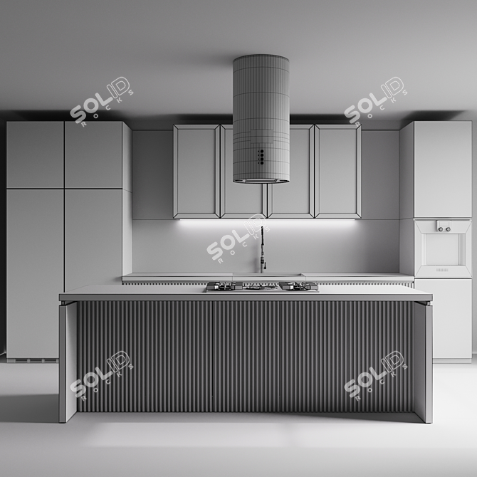 Modern 3D Kitchen Model Set 3D model image 6