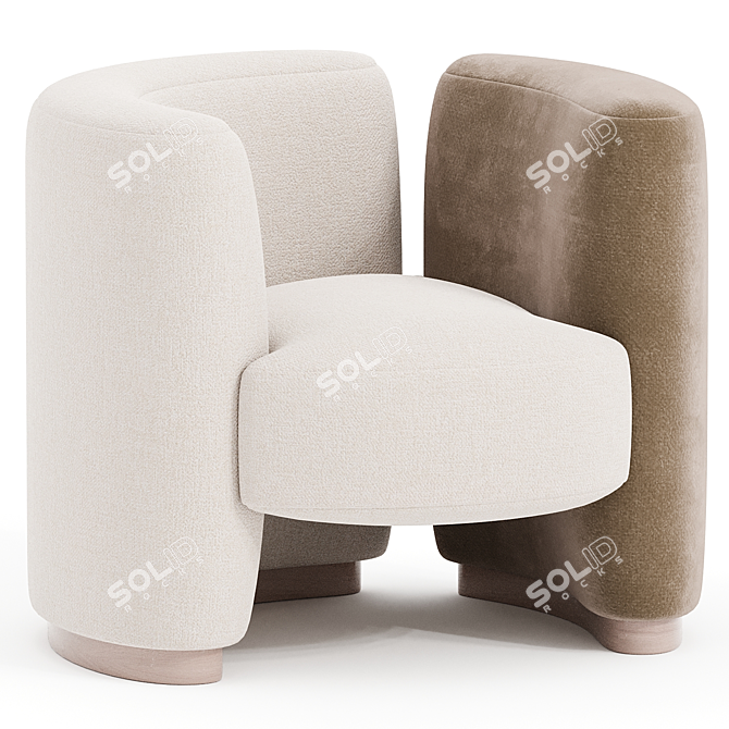 Sleek Candelaria Armchair by AD HOC 3D model image 1