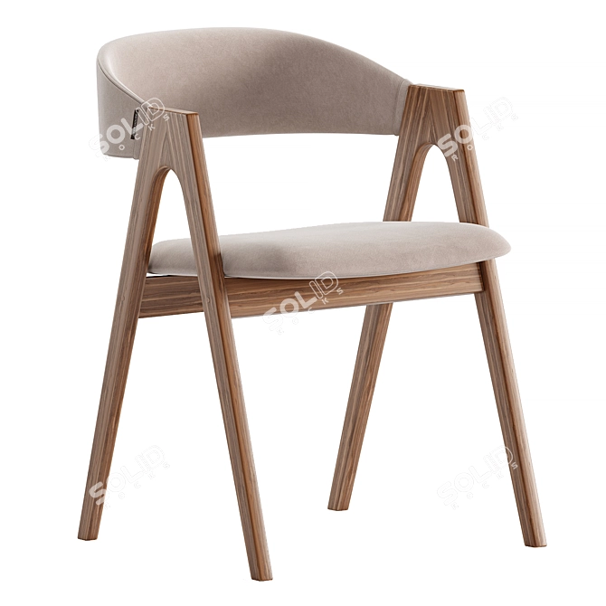 Modern Dublin Chair in Oak 3D model image 2
