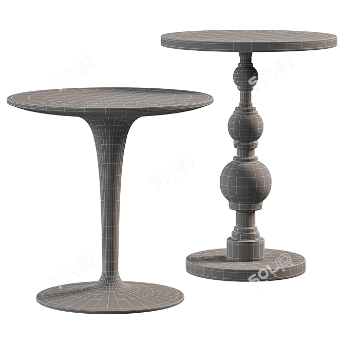 Amber Acrylic Round Side Table 3D model image 3