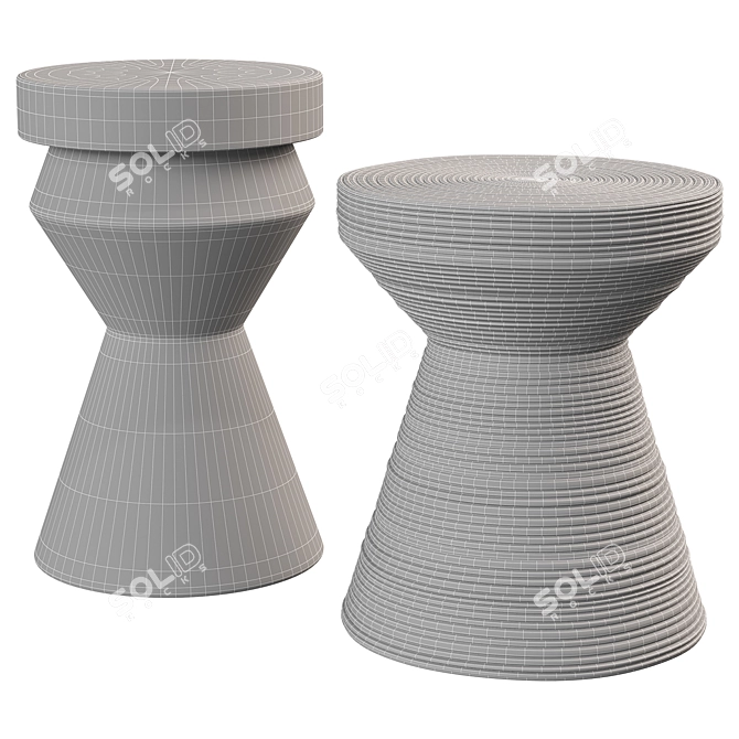 Metal Sofa Tables Set Design 3D model image 3