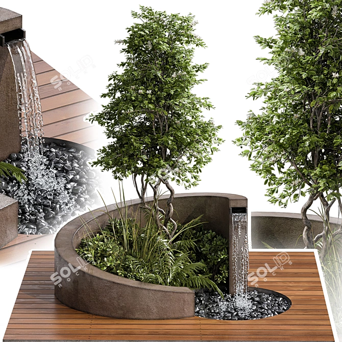  Waterfall Landscape Furniture: Architect Element 3D model image 1