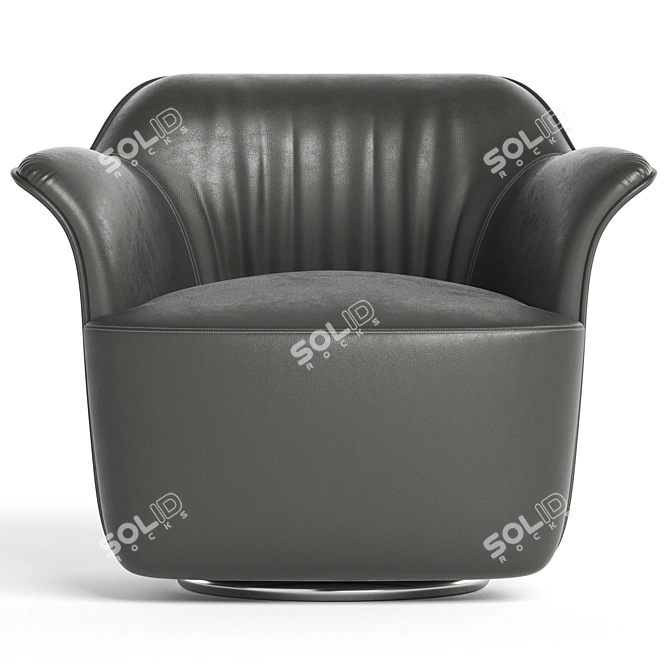 Luxury Tanned Leather Armchair AIDA 3D model image 2