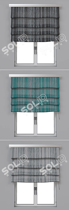 Roman Shades Set with Versatile Design 3D model image 2