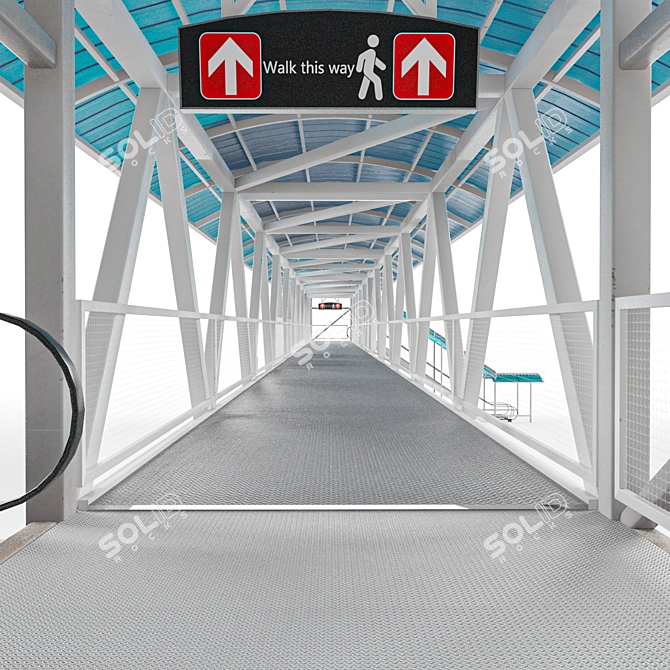 Urban Lowpoly Pedestrian Walkway 3D model image 4