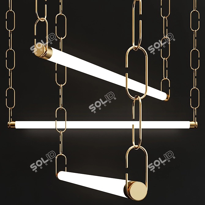 Designer LED Chain Pendant Lamp 3D model image 2