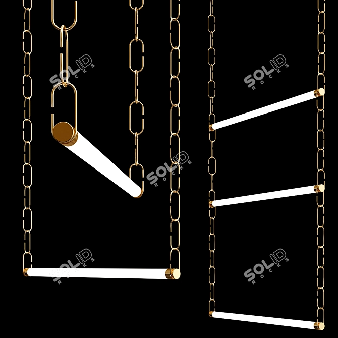 Designer LED Chain Pendant Lamp 3D model image 4