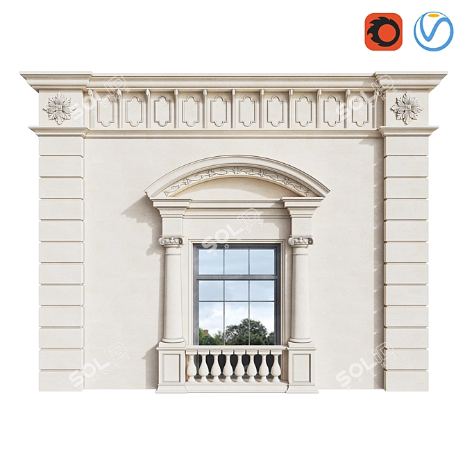 Classic Facade Element: cm 3D model image 1