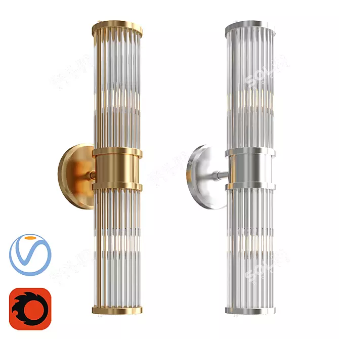 Elegant Allen Double Light Sconce 3D model image 1