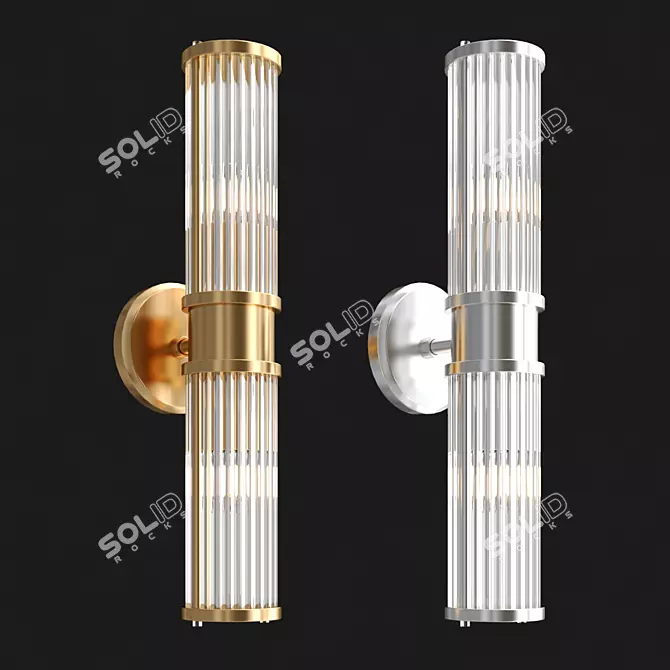 Elegant Allen Double Light Sconce 3D model image 2