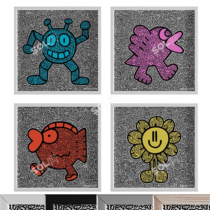 Mr. Doodle 4-Piece Frame Set 3D model image 1