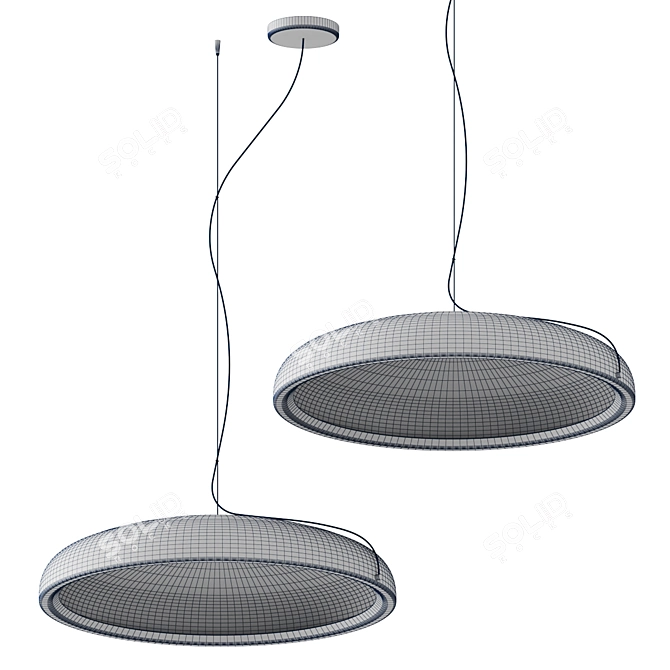 Minimalist Aluminum LED Pendant Light 3D model image 3