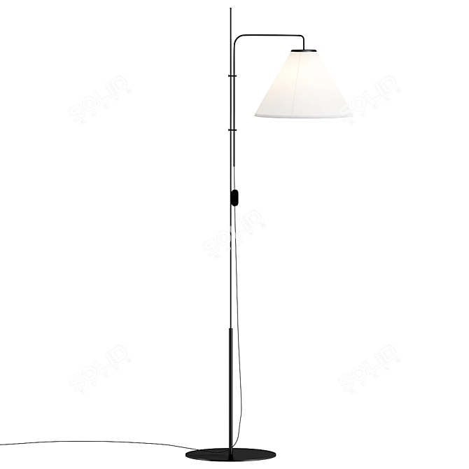 Modern Fabric Floor Lamp 3D model image 1