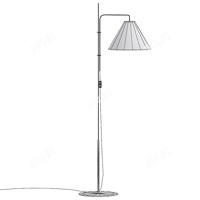 Modern Fabric Floor Lamp 3D model image 2