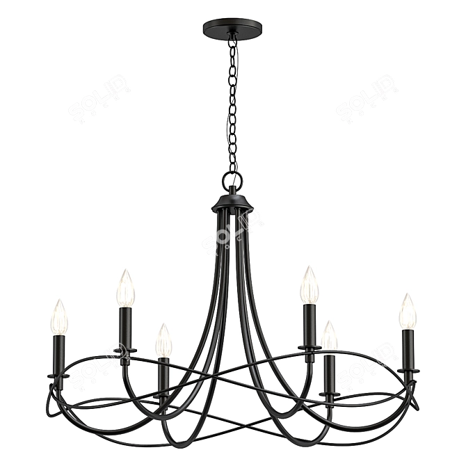 Elegant Sonnet Chandelier Fixture 3D model image 1