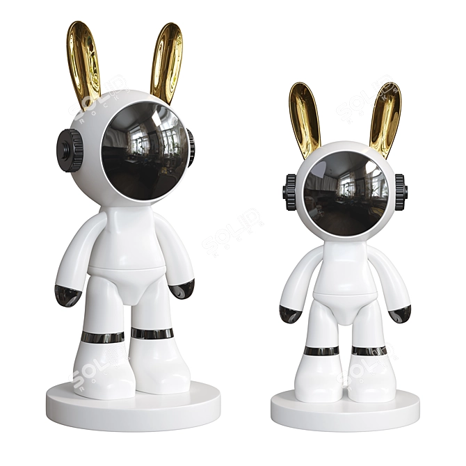 Handcrafted Bunny Decor Figure 3D model image 1