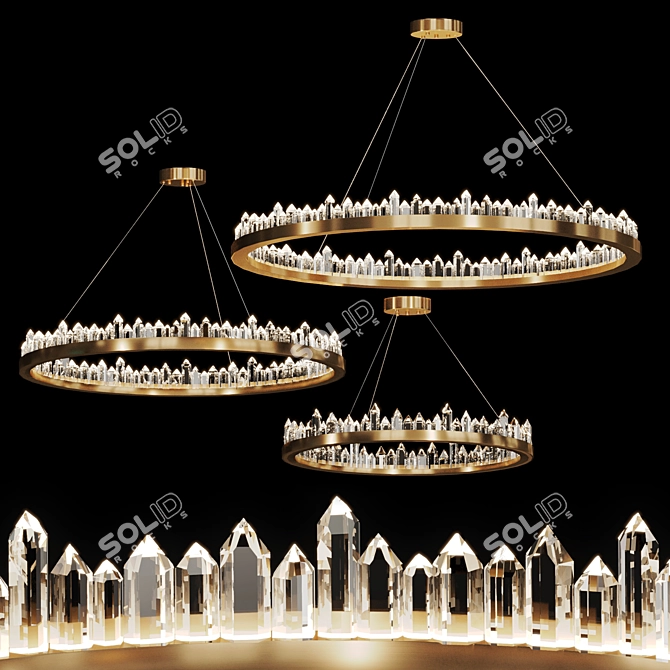 Crystal Quartz Lux Pendant Light 3D model image 1