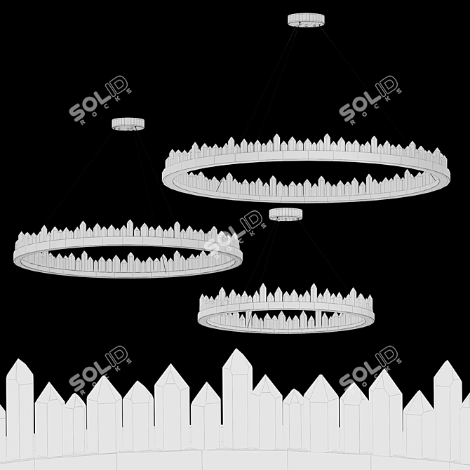 Crystal Quartz Lux Pendant Light 3D model image 4