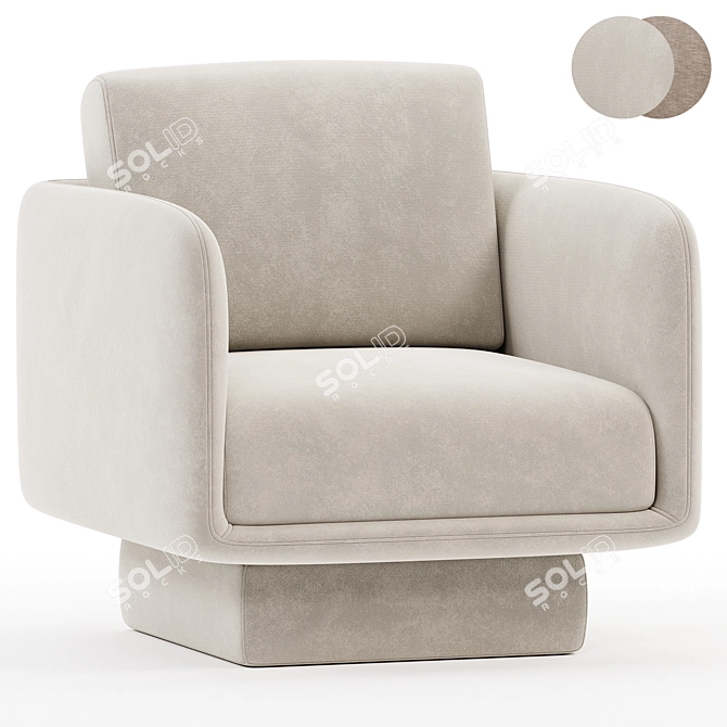 Sleek Design Gallotti Lilas Armchair 3D model image 1