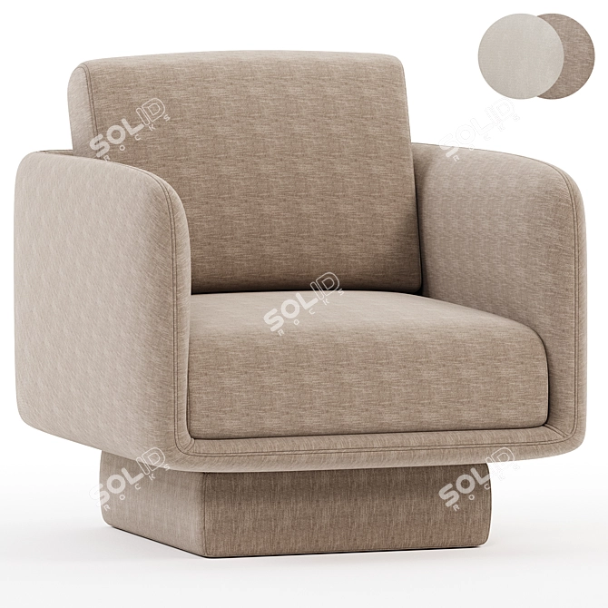 Sleek Design Gallotti Lilas Armchair 3D model image 2