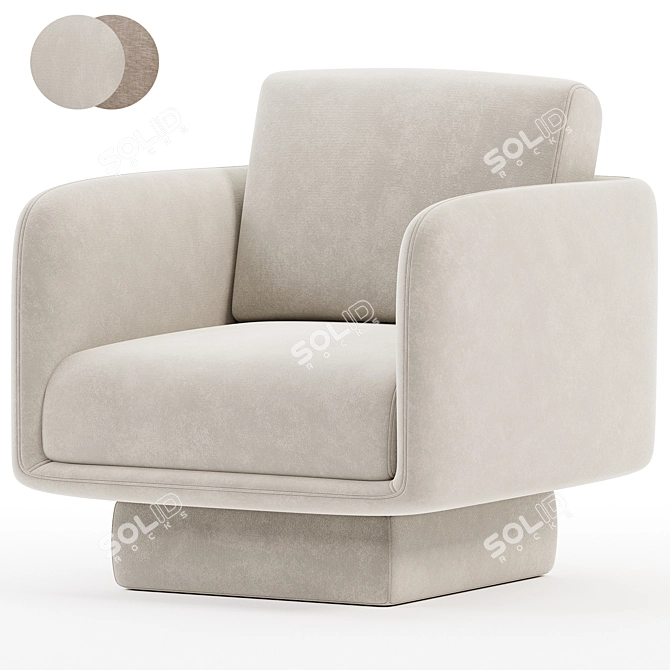 Sleek Design Gallotti Lilas Armchair 3D model image 3