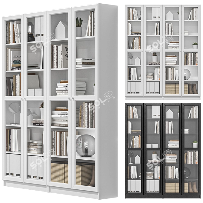 IKEA BILLY/OXBERG Bookcase Set 3D model image 2