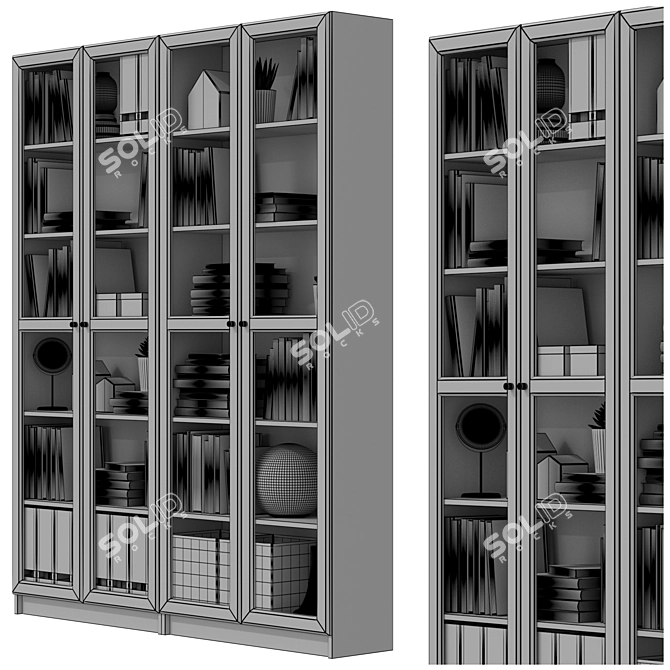 IKEA BILLY/OXBERG Bookcase Set 3D model image 7