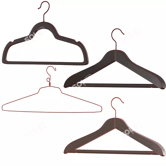 Multipurpose Clothes Hanger Set 3D model image 3